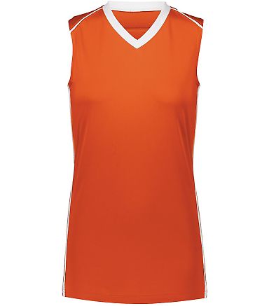 Augusta Sportswear 1688 Girls' Rover Jersey in Orange/ white front view
