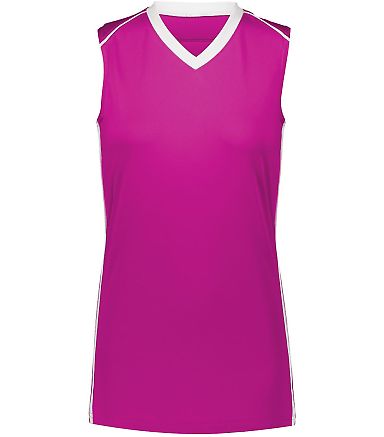 Augusta Sportswear 1688 Girls' Rover Jersey in Power pink/ white front view