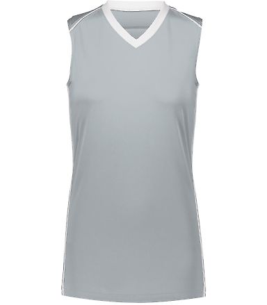 Augusta Sportswear 1688 Girls' Rover Jersey in Silver/ white front view