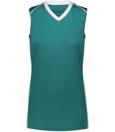 Augusta Sportswear 1688 Girls' Rover Jersey in Teal/ white front view
