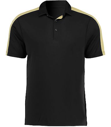 Augusta Sportswear 5028 Two-Tone Vital Polo in Black/ vegas gold front view