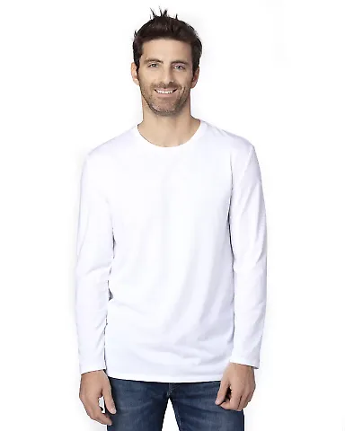 Threadfast Apparel 100LS Unisex Ultimate Long-Slee WHITE front view