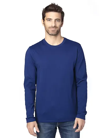 Threadfast Apparel 100LS Unisex Ultimate Long-Slee NAVY front view