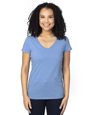 Threadfast Apparel 200RV Ladies' Ultimate V-Neck T ROYAL HEATHER front view
