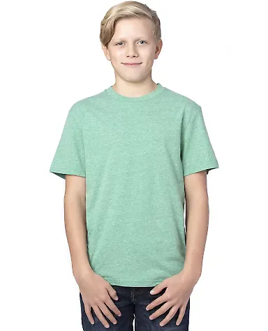 Threadfast Apparel 602A Youth Triblend T-Shirt GREEN TRIBLEND front view