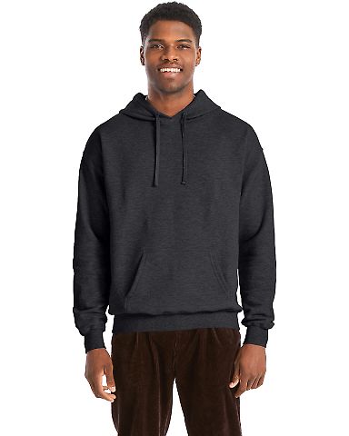 Hanes RS170 Adult Perfect Sweats Pullover Hooded S Charcoal Heather front view