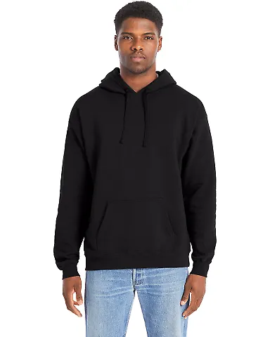 Hanes RS170 Adult Perfect Sweats Pullover Hooded S Black front view