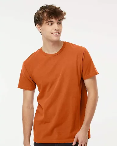 M&O Knits 6500M Unisex Vintage Garment-Dyed T-Shir in Burnt orange front view