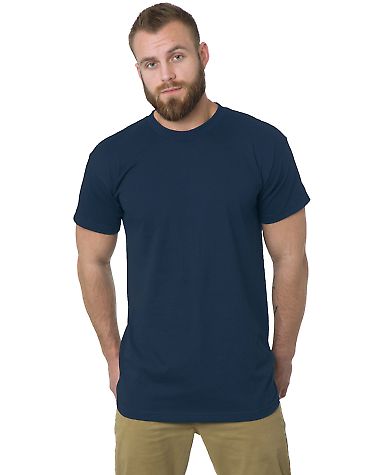 M&O Knits 4800 Gold Soft Touch T-Shirt in Navy front view