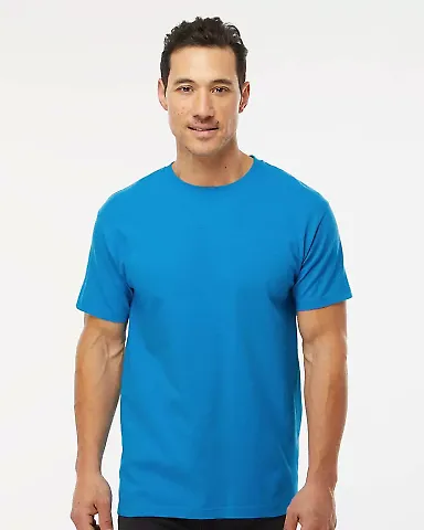 M&O Knits 4800 Gold Soft Touch T-Shirt in Turquoise front view