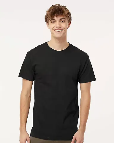 M&O Knits 4800 Gold Soft Touch T-Shirt in Black front view