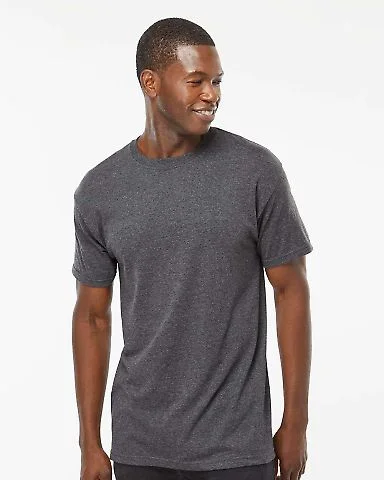 M&O Knits 4800 Gold Soft Touch T-Shirt in Dark heather front view
