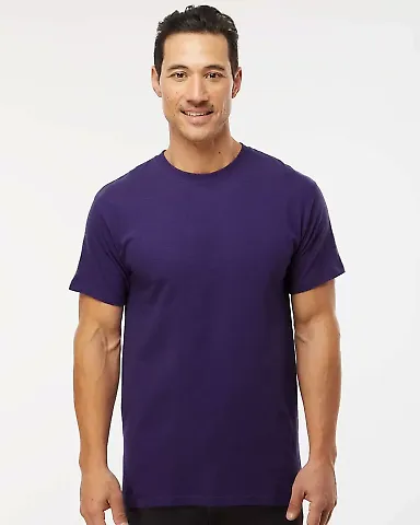 M&O Knits 4800 Gold Soft Touch T-Shirt in Purple front view