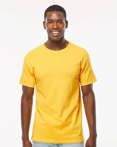 M&O Knits 4800 Gold Soft Touch T-Shirt in Yellow front view
