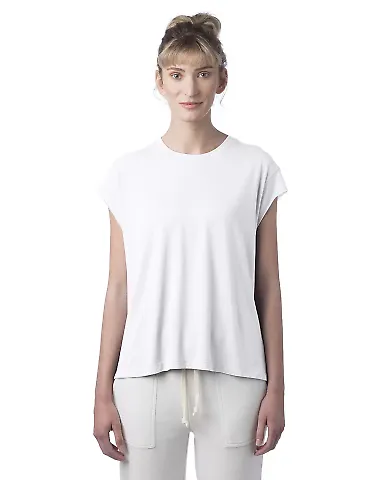 Alternative Apparel 4461HM Ladies' Modal Tri-Blend WHITE front view