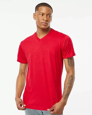 0207TC Tultex Blend V-Neck in Red front view