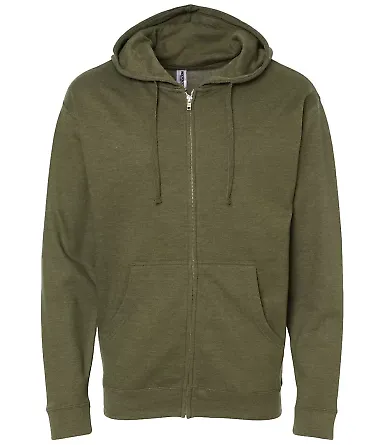 SS4500Z - Independent Trading Co. Basic Full Zip H Army Heather front view