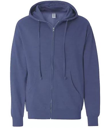 SS4500Z - Independent Trading Co. Basic Full Zip H Heather Blue front view