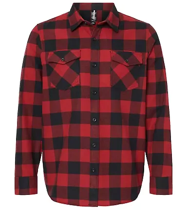 Independent Trading Co. EXP50F Flannel Shirt Red/ Black front view