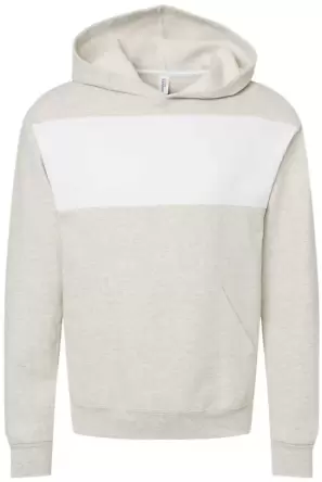 Jerzees 98CR Nublend® Billboard Hooded Sweatshirt Oatmeal Heather/ White front view