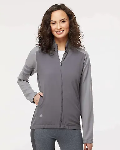 Adidas Golf Clothing A268 Women's 3-Stripes Jacket Grey Five/ Grey Three front view
