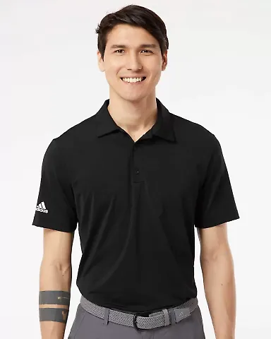 Adidas Golf Clothing A514 Ultimate Solid Polo Black front view