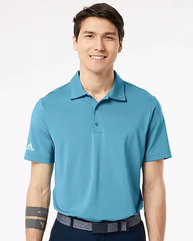 Adidas Golf Clothing A514 Ultimate Solid Polo Hazy Blue front view