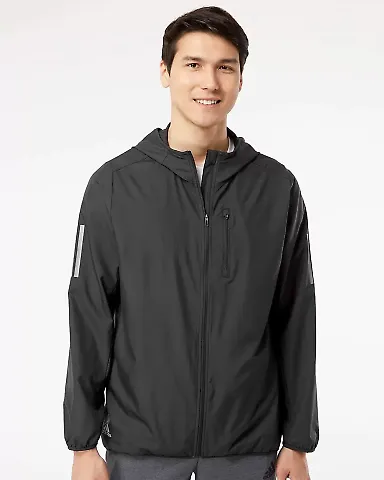 Adidas Golf Clothing A524 Hooded Full-Zip Windbrea Black front view