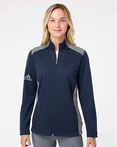 Adidas Golf Clothing A529 Women's Textured Mixed M Collegiate Navy/ Grey Three front view