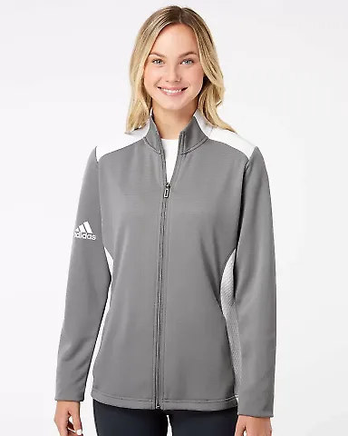 Adidas Golf Clothing A529 Women's Textured Mixed M Grey Three/ White front view