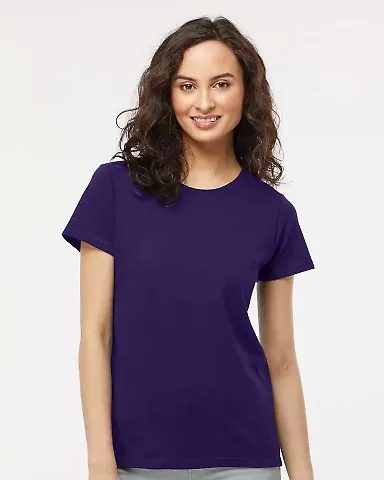 M&O Knits 4810 Women's Gold Soft Touch T-Shirt Purple front view