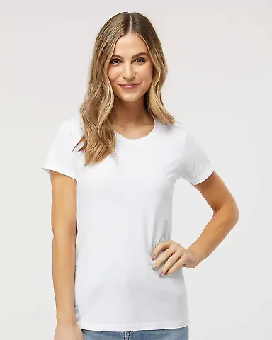 M&O Knits 4810 Women's Gold Soft Touch T-Shirt White front view
