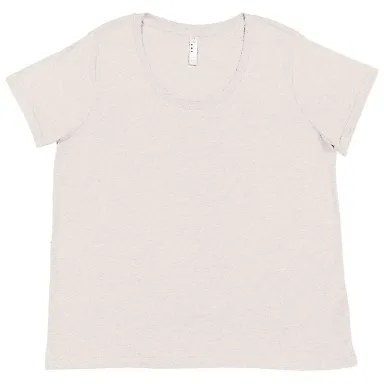 LA T 3816 Ladies' Curvy Fine Jersey T-Shirt in Natural heather front view