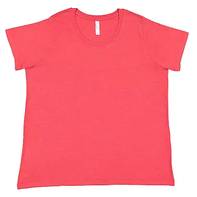 LA T 3816 Ladies' Curvy Fine Jersey T-Shirt in Vintage red front view