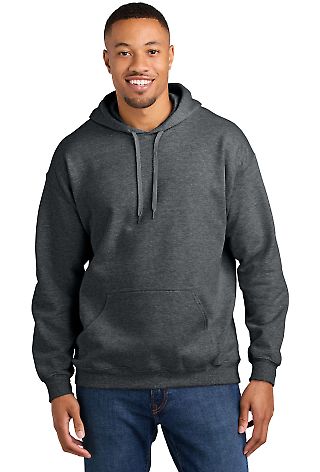 Gildan SF500 Adult Softstyle® Fleece Pullover Hoo in Dark heather front view