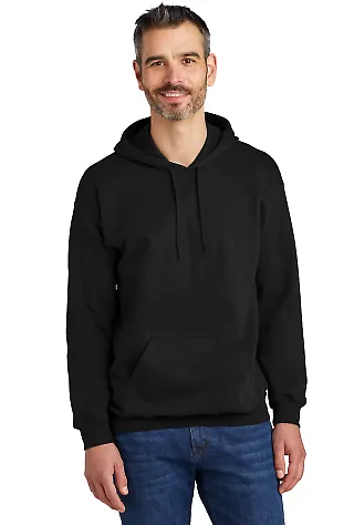 Gildan SF500 Adult Softstyle® Fleece Pullover Hoo BLACK front view