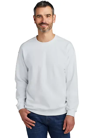 Gildan SF000 Adult Softstyle® Fleece Crew Sweatsh in White front view