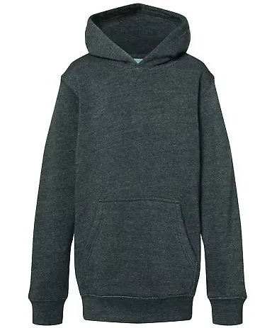 J America 8880 Youth Triblend Fleece Hooded Sweats in Black triblend front view