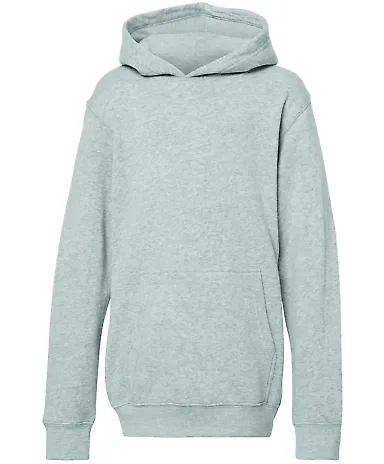 J America 8880 Youth Triblend Fleece Hooded Sweats in Grey triblend front view