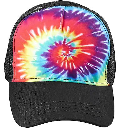 Tie-Dye 9200 Adult Trucker Hat in Reactive rainbow front view