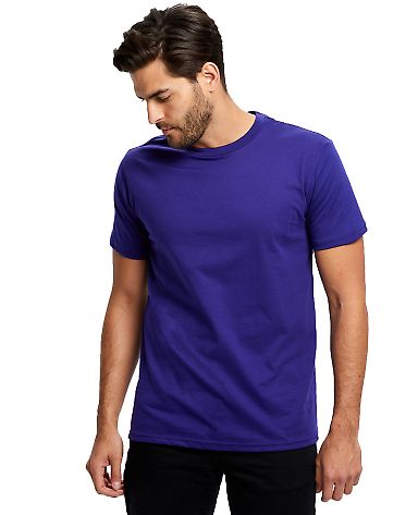 US Blanks US2000 Men's Made in USA Short Sleeve Cr in Laker purple front view