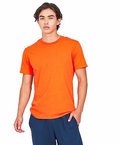US Blanks US2000 Men's Made in USA Short Sleeve Cr in Orange front view