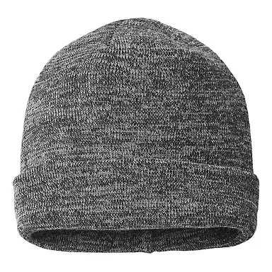 Richardson Hats CRF632 Marled Beanie Black/ Grey/ Charcoal front view