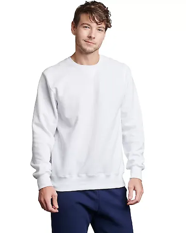 Russel Athletic 82RNSM Unisex Cotton Classic Crew  in White front view