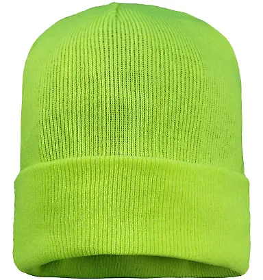 Sportsman SP12FL Fleece Lined 12" Cuffed Beanie in Safety yellow front view
