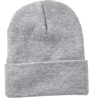 Sportsman SP12SL Sherpa Lined 12" Cuffed Beanie in Heather grey front view