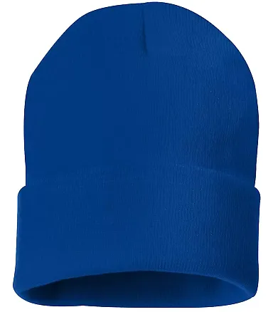 Sportsman SP12 Solid 12" Cuffed Beanie in Royal blue front view