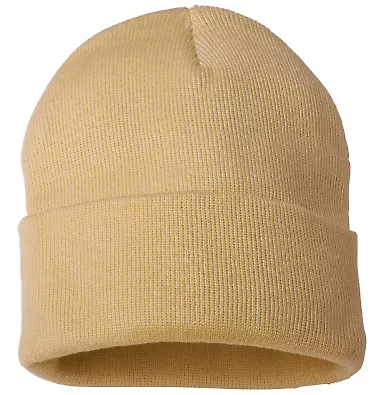 Sportsman SP12 Solid 12" Cuffed Beanie in Camel front view