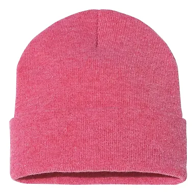 Sportsman SP12 Solid 12" Cuffed Beanie in Heather red front view