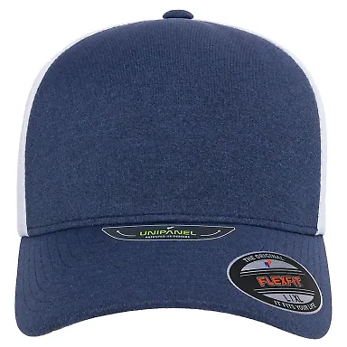 Yupoong-Flex Fit 5511UP Unipanel Cap in Melange navy/ white front view